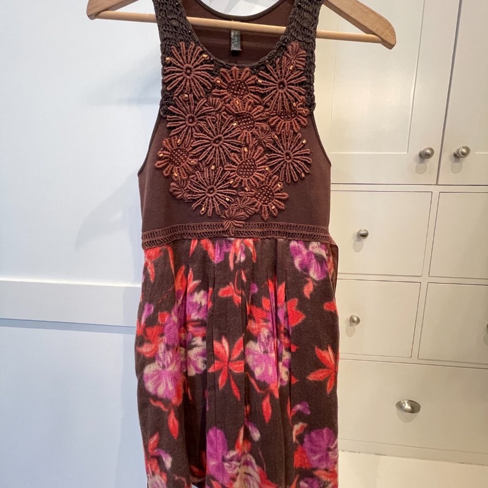 Free People Boho Embroidered and Gauze Dress - Size XS